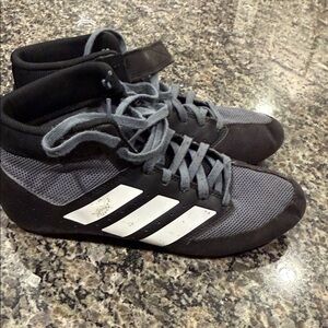 Adidas Men's Black and Gray High-Top Sneakers